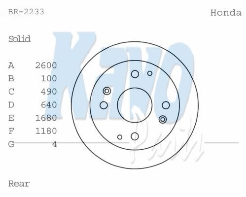 KAVO PARTS stabdžių diskas BR-2233